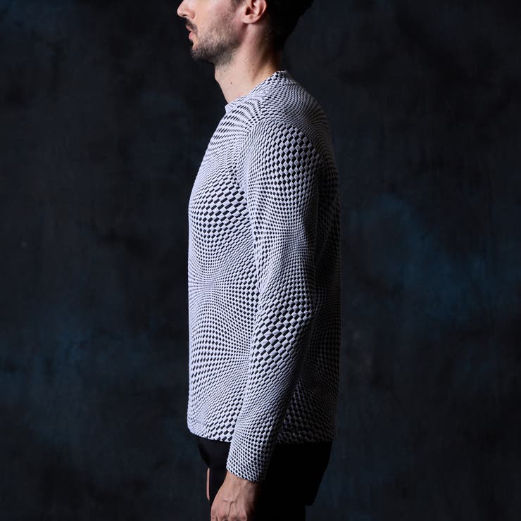 バイヤスジオメトリックモックネックプルオーバー | NICOLE | 詳細画像7 