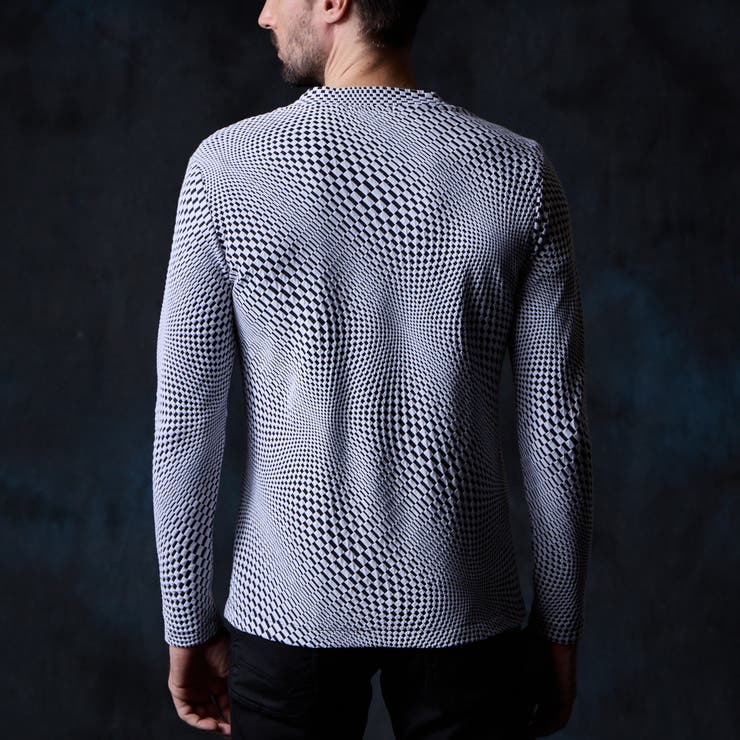 バイヤスジオメトリックモックネックプルオーバー | NICOLE | 詳細画像8 