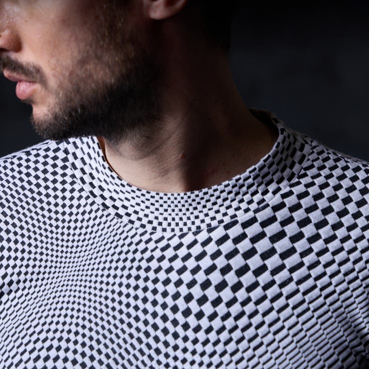 バイヤスジオメトリックモックネックプルオーバー | NICOLE | 詳細画像9 