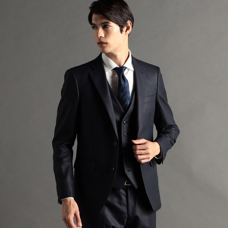 67ネイビー | ブライトウール 2つ釦シングル スーツ | NICOLE