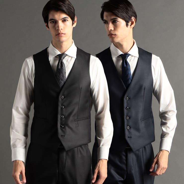 49ブラック | ブライトウール リバーシブルジレ | NICOLE