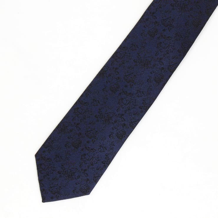 67ネイビー | ダークフラワー ジャカードネクタイ | NICOLE