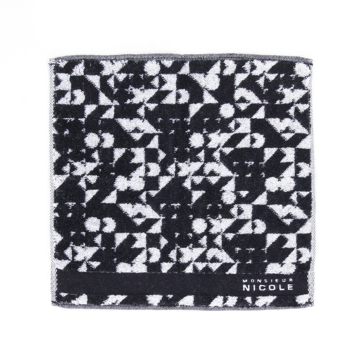 49ブラック | ジオメトリック 今治ハンドタオル | NICOLE