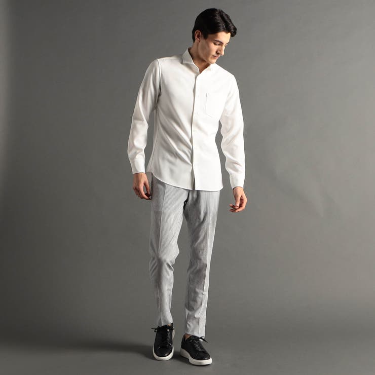 クルニ 24SS ストレッチツイル シャツ ジャケット エトセンス LANVIN ストレッチツイル カッタウェイカラーシャツ[品番:NICW0005981