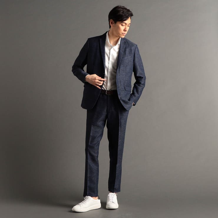 クルニ 24SS ストレッチツイル シャツ ジャケット エトセンス LANVIN ツイードノーカラーブルゾンジャケット | LANVIN en Bleu (Women