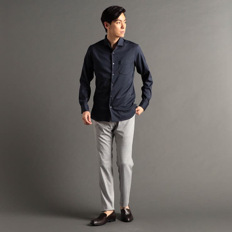 クルニ 24SS ストレッチツイル シャツ ジャケット エトセンス LANVIN ストレッチツイル カッタウェイカラーシャツ[品番:NICW0005981