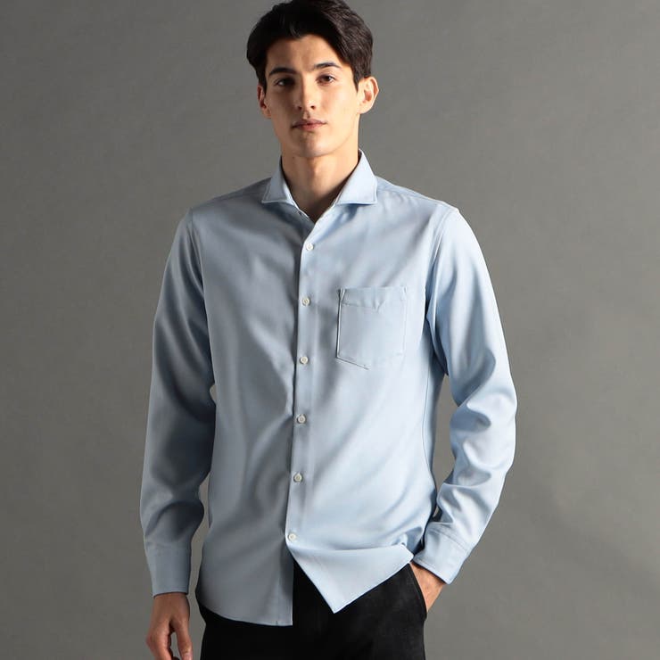 64サックス | ストレッチツイル カッタウェイカラーシャツ | NICOLE