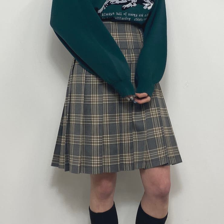 19ライトグレー | チェックプリーツスカート | NICOLE