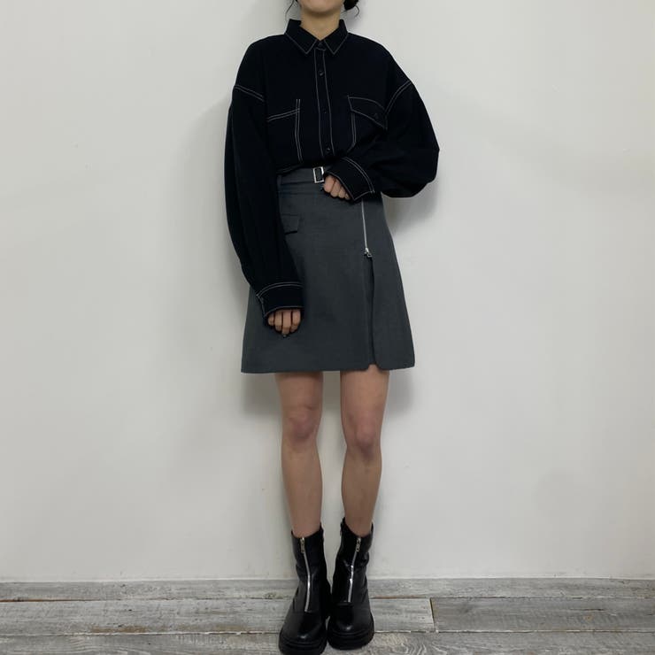 配色ステッチルーズCPOシャツ | NICOLE | 詳細画像19 