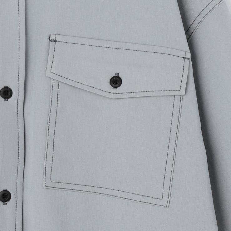 配色ステッチルーズCPOシャツ | NICOLE | 詳細画像8 