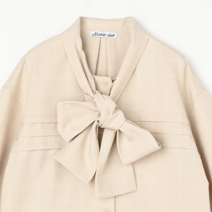 フロントタックボウタイブラウス | NICOLE | 詳細画像7 