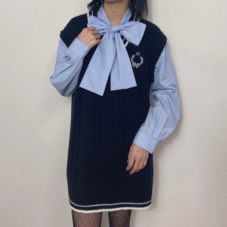 64サックス | フロントタックボウタイブラウス | NICOLE