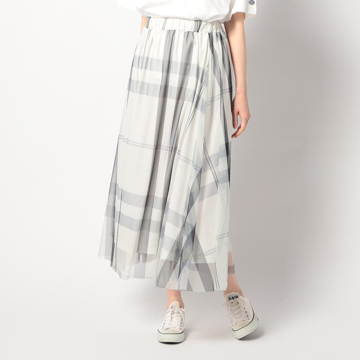 28オフホワイト | チュールチェックスカート | NICOLE
