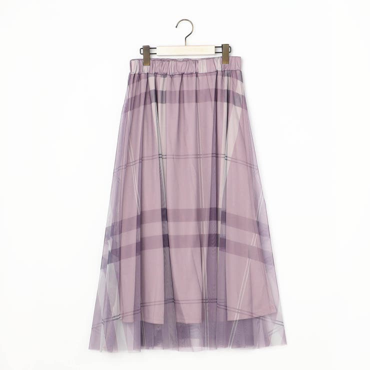 88ラベンダー | チュールチェックスカート | NICOLE