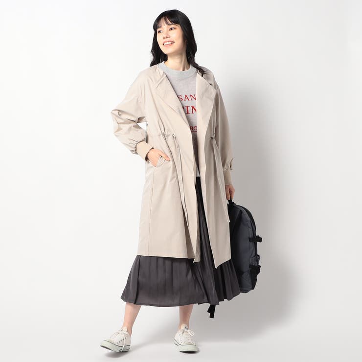 ウエスト絞り ノーカラーコート | NICOLE | 詳細画像3 