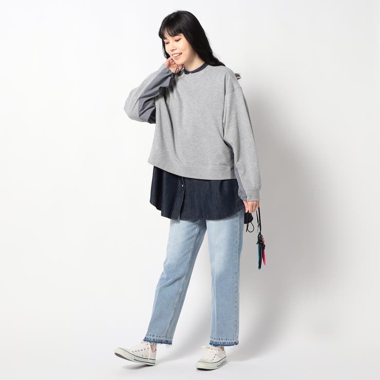 裾ダメージワイドシルエットデニムパンツ NZK5051 【MASONPRINCE