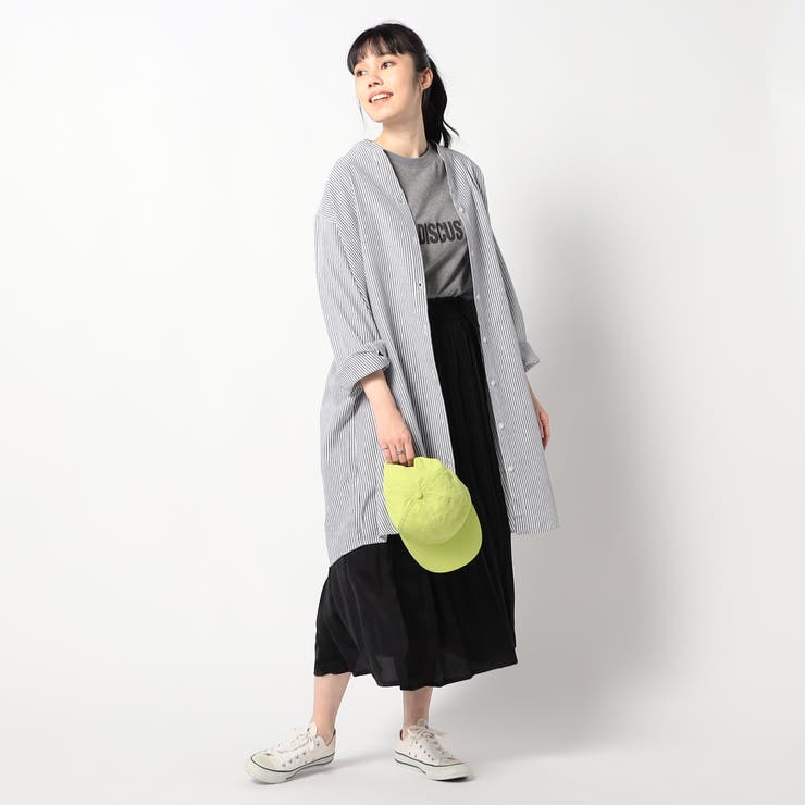 【リネン混シリーズ】スキッパー長袖シャツ（ストライプ） | NICOLE | 詳細画像3 