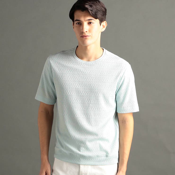 40グリーン | グラフィックジャカード クルーネックニットTシャツ | NICOLE