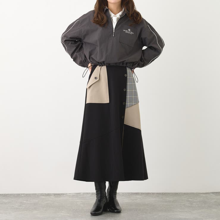 アシンメトリーバイカラースカート | NICOLE | 詳細画像13 