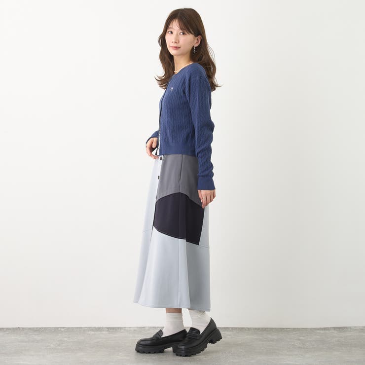 アシンメトリーバイカラースカート | NICOLE | 詳細画像17 