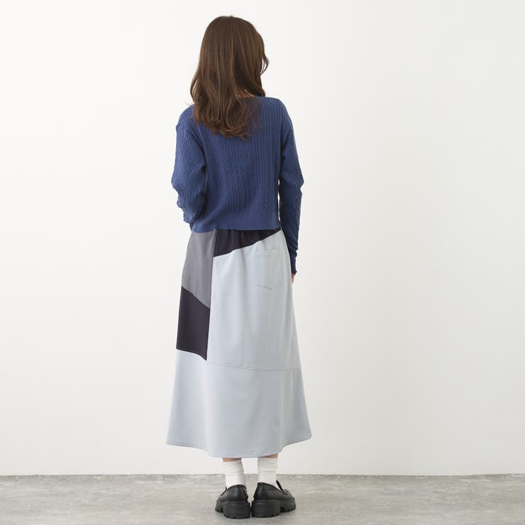 アシンメトリーバイカラースカート | NICOLE | 詳細画像18 