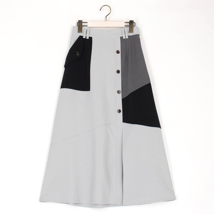 アシンメトリーバイカラースカート | NICOLE | 詳細画像3 