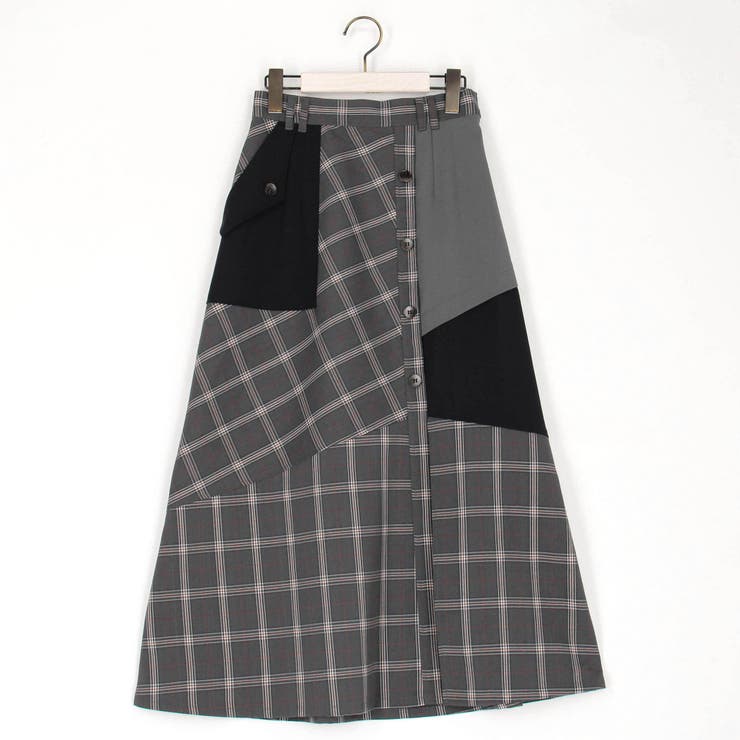 アシンメトリーバイカラースカート | NICOLE | 詳細画像4 