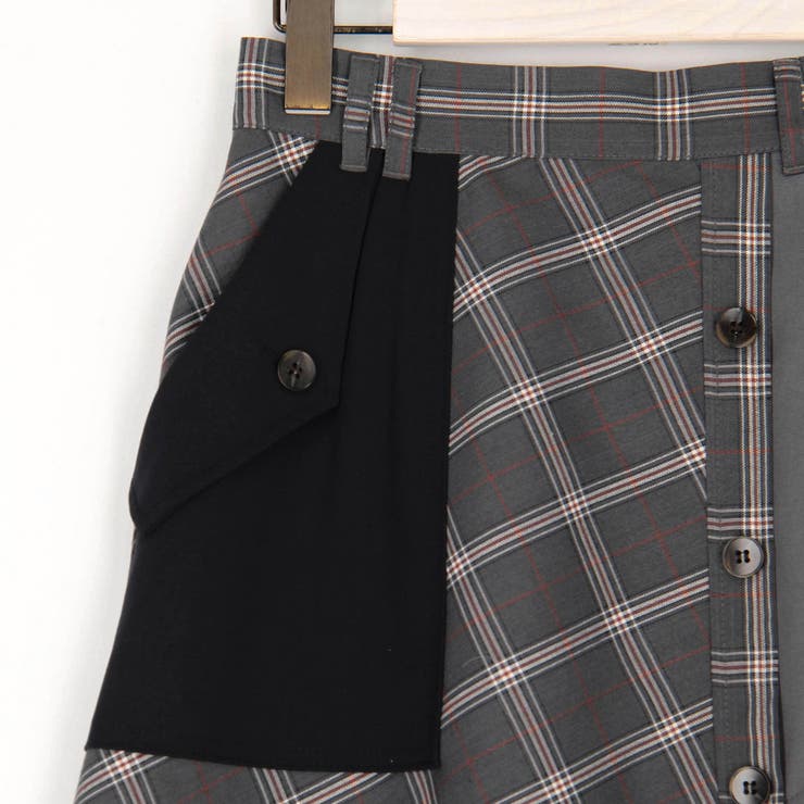 アシンメトリーバイカラースカート | NICOLE | 詳細画像7 