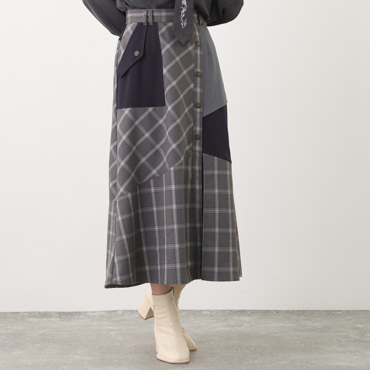 91その他2 | アシンメトリーバイカラースカート | NICOLE