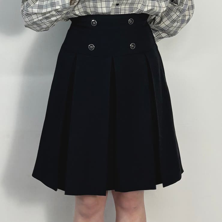 49ブラック | インバーテッドプリーツスカート | NICOLE