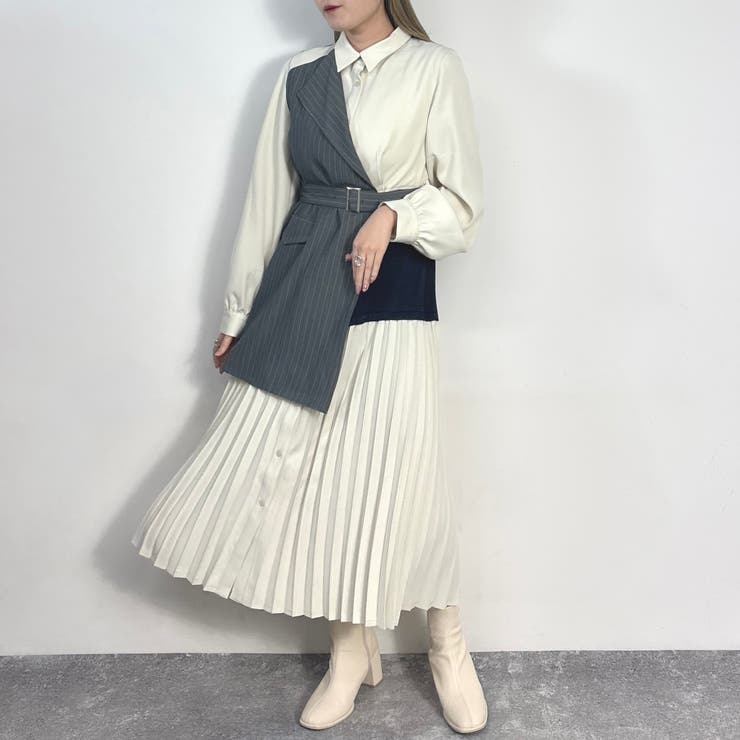 28オフホワイト | ラップトレンチシャツワンピース | NICOLE