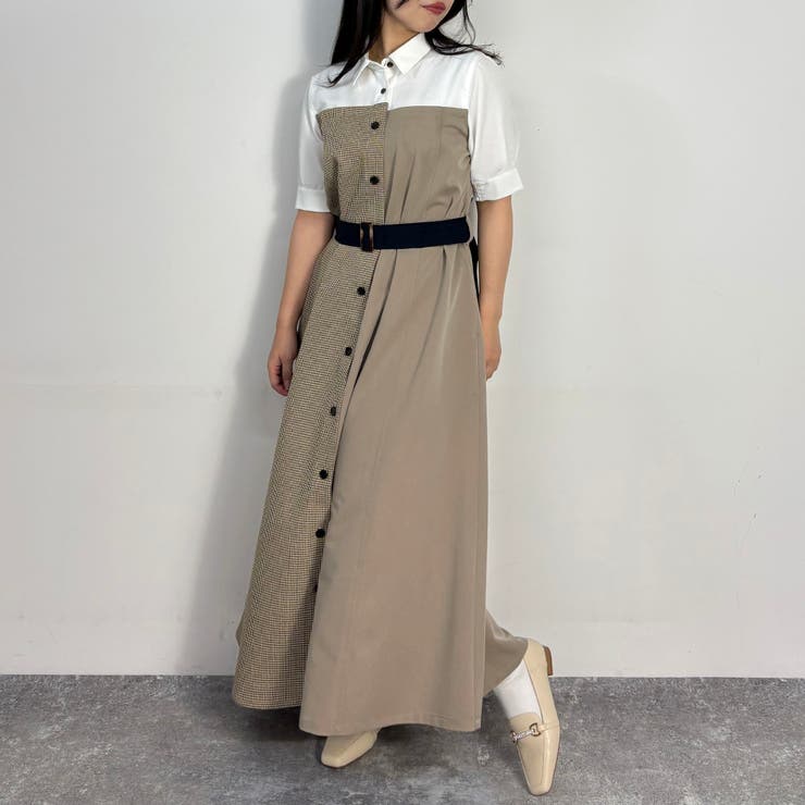 ドッキング風シャツワンピース[品番：NICW0006633]｜NICOLE