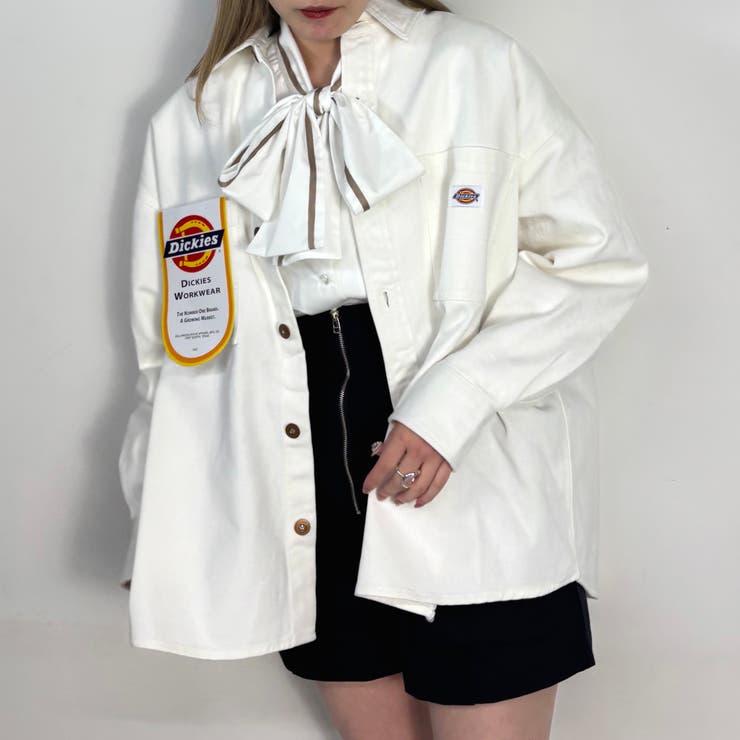 28オフホワイト | 【Dickies】デニムワイドシャツジャケット | NICOLE