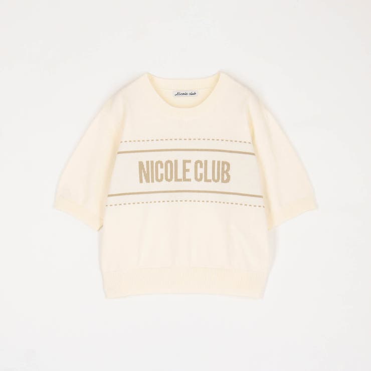 ラインロゴ半袖ニットプルオーバー | NICOLE | 詳細画像3 