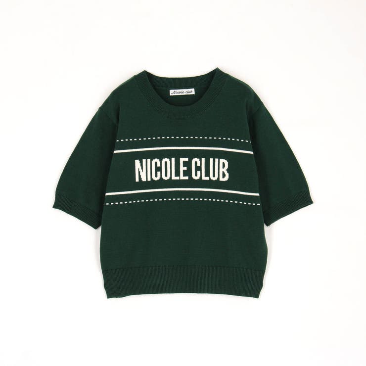 ラインロゴ半袖ニットプルオーバー | NICOLE | 詳細画像4 