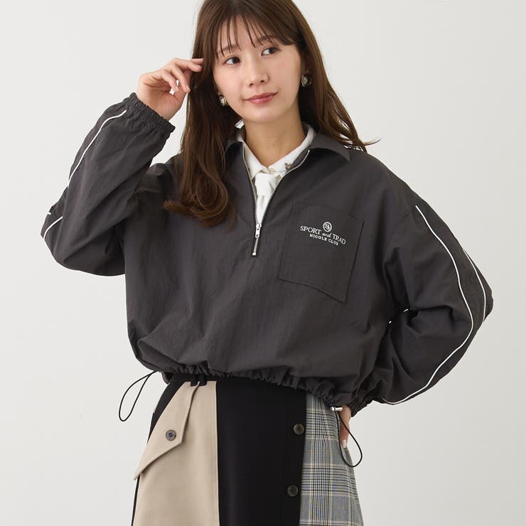 49ブラック | トラックハーフジッププルオーバー | NICOLE