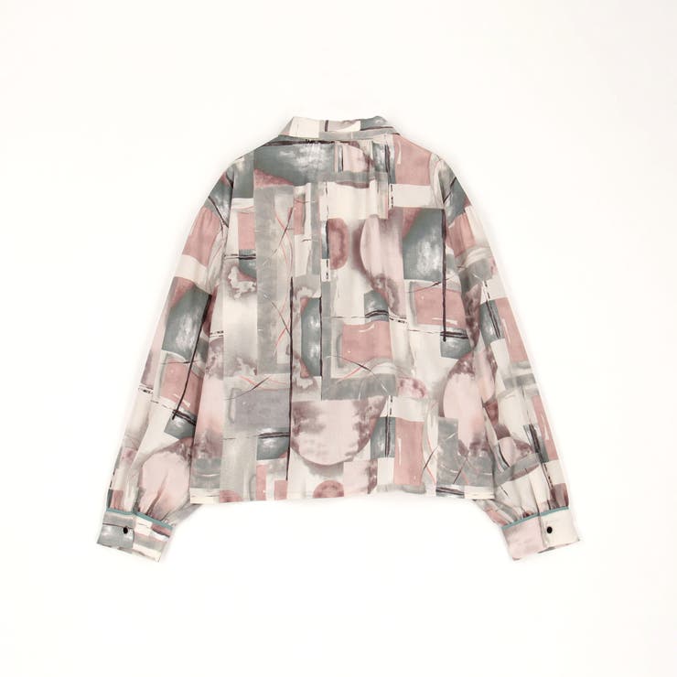 ボウタイ付きアシンメトリー柄シャツ | NICOLE | 詳細画像5 