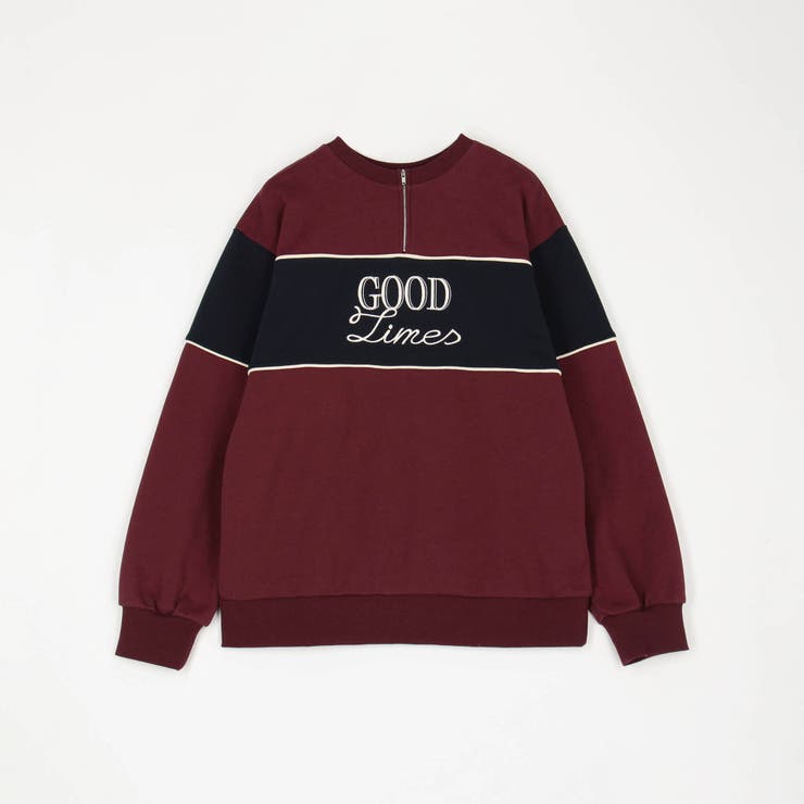 ZIP付きバイカラー刺繍スウェット | NICOLE | 詳細画像2 