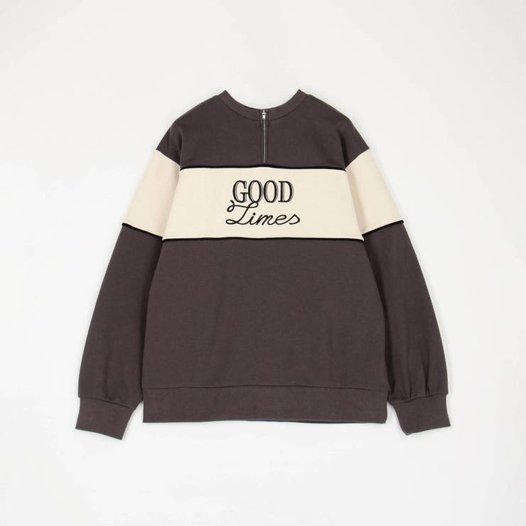 ZIP付きバイカラー刺繍スウェット | NICOLE | 詳細画像3 