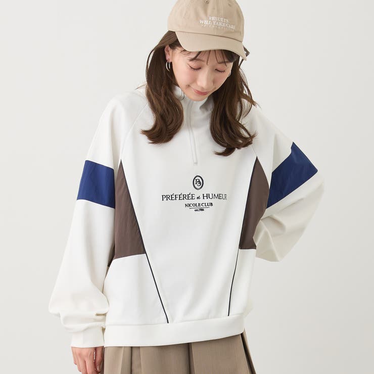 28オフホワイト | スタンドドッキングハーフジップ | NICOLE