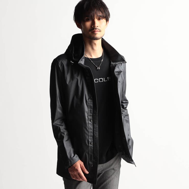 39チャコールグレー | ストレッチシャンブレー スタンドブルゾン | NICOLE