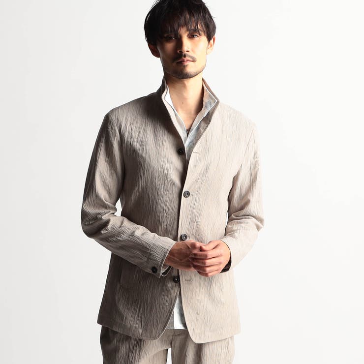 エステルクレープ スタンドカラーカヴァーオールジャケット | NICOLE | 詳細画像1 