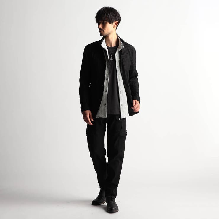 エステルクレープ スタンドカラーカヴァーオールジャケット | NICOLE | 詳細画像4 