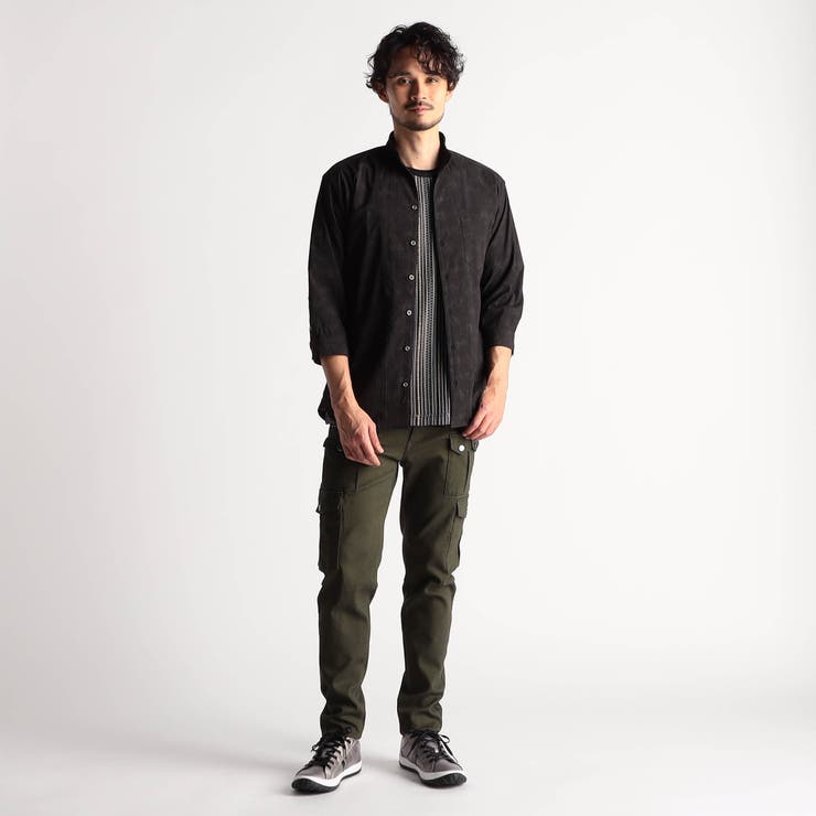 アラカルトプリント ７分袖ショートスタンドカラーシャツ | NICOLE | 詳細画像3 