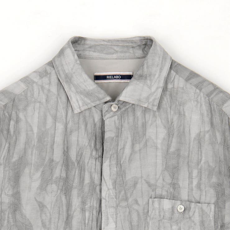 【RIELABO】シアージャカード ７分袖ショートレギュラーカラーシャツ | NICOLE | 詳細画像12 
