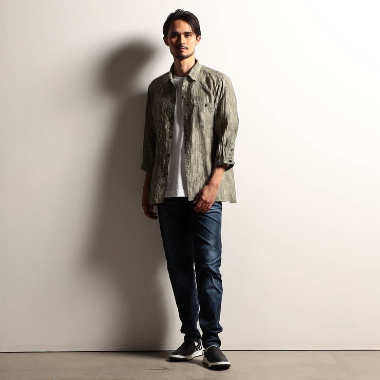 【RIELABO】シアージャカード ７分袖ショートレギュラーカラーシャツ | NICOLE | 詳細画像3 