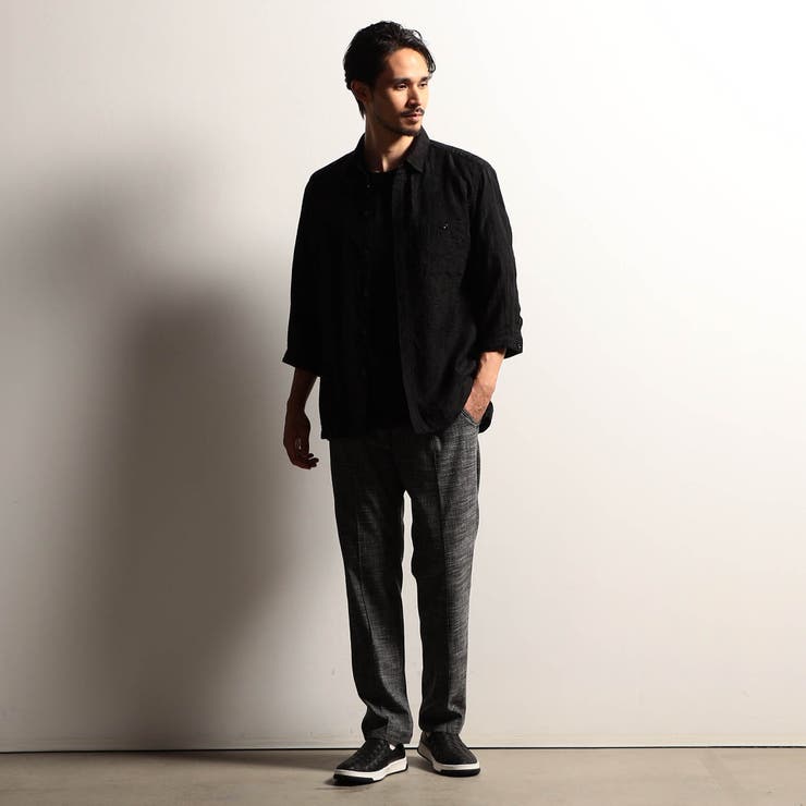 【RIELABO】シアージャカード ７分袖ショートレギュラーカラーシャツ | NICOLE | 詳細画像4 