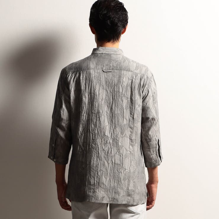 【RIELABO】シアージャカード ７分袖ショートレギュラーカラーシャツ | NICOLE | 詳細画像6 