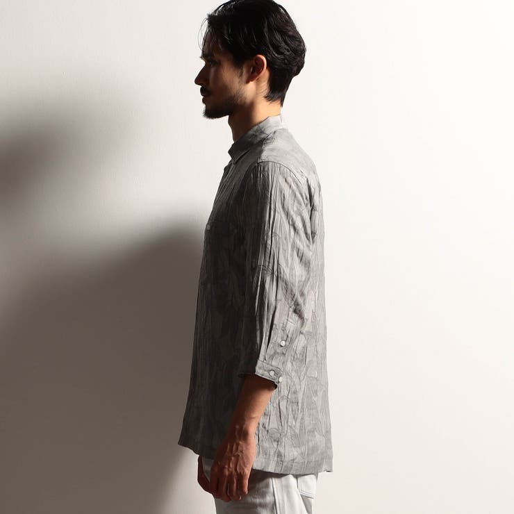 【RIELABO】シアージャカード ７分袖ショートレギュラーカラーシャツ | NICOLE | 詳細画像7 