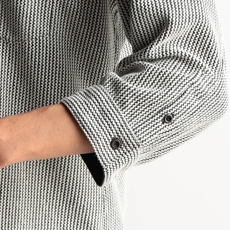 ラッセルストライプスタンドカラー7分袖シャツ | NICOLE | 詳細画像11 